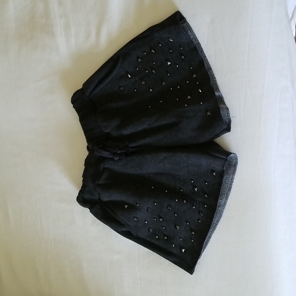 Gray Studded Sweat Shorts